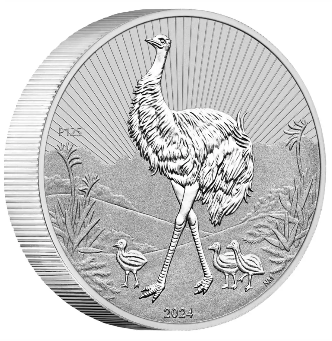 2024 2oz Perth Mint Emu Next Generation Australian Silver Piedfort Individual Bullion Coin